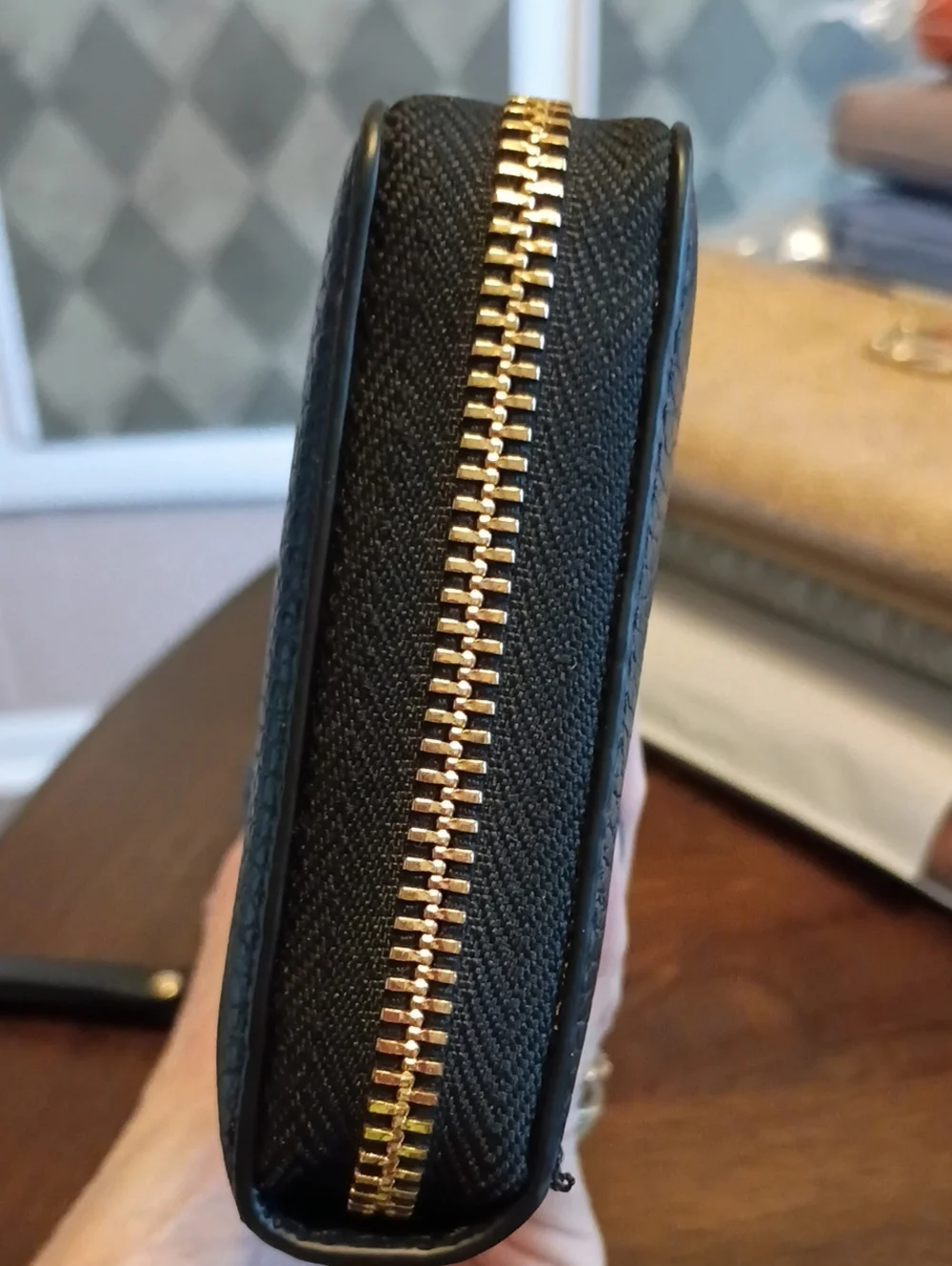 Michael Kors Black Leather large Wristlet Wallet organizer